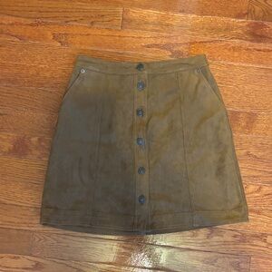 Abercrombie & Fitch Olive Button-Front Skirt